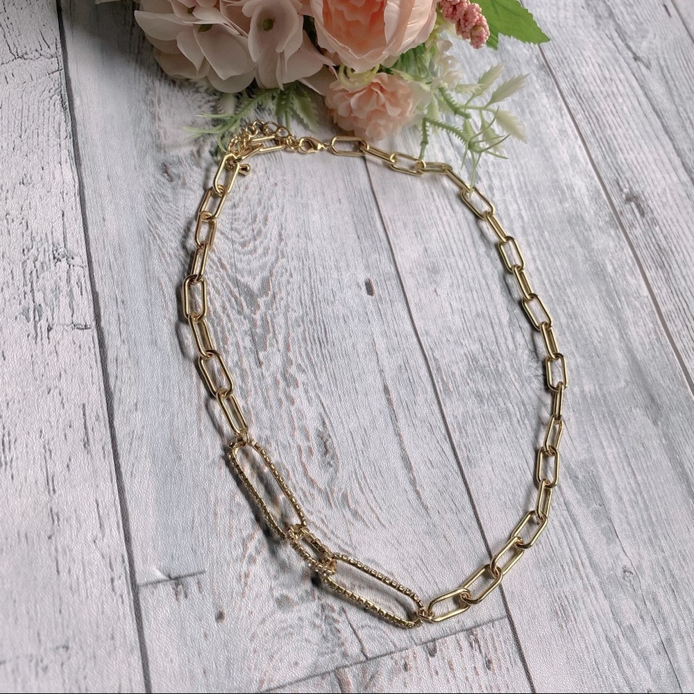 Paperclip choker necklace 18k gold plated